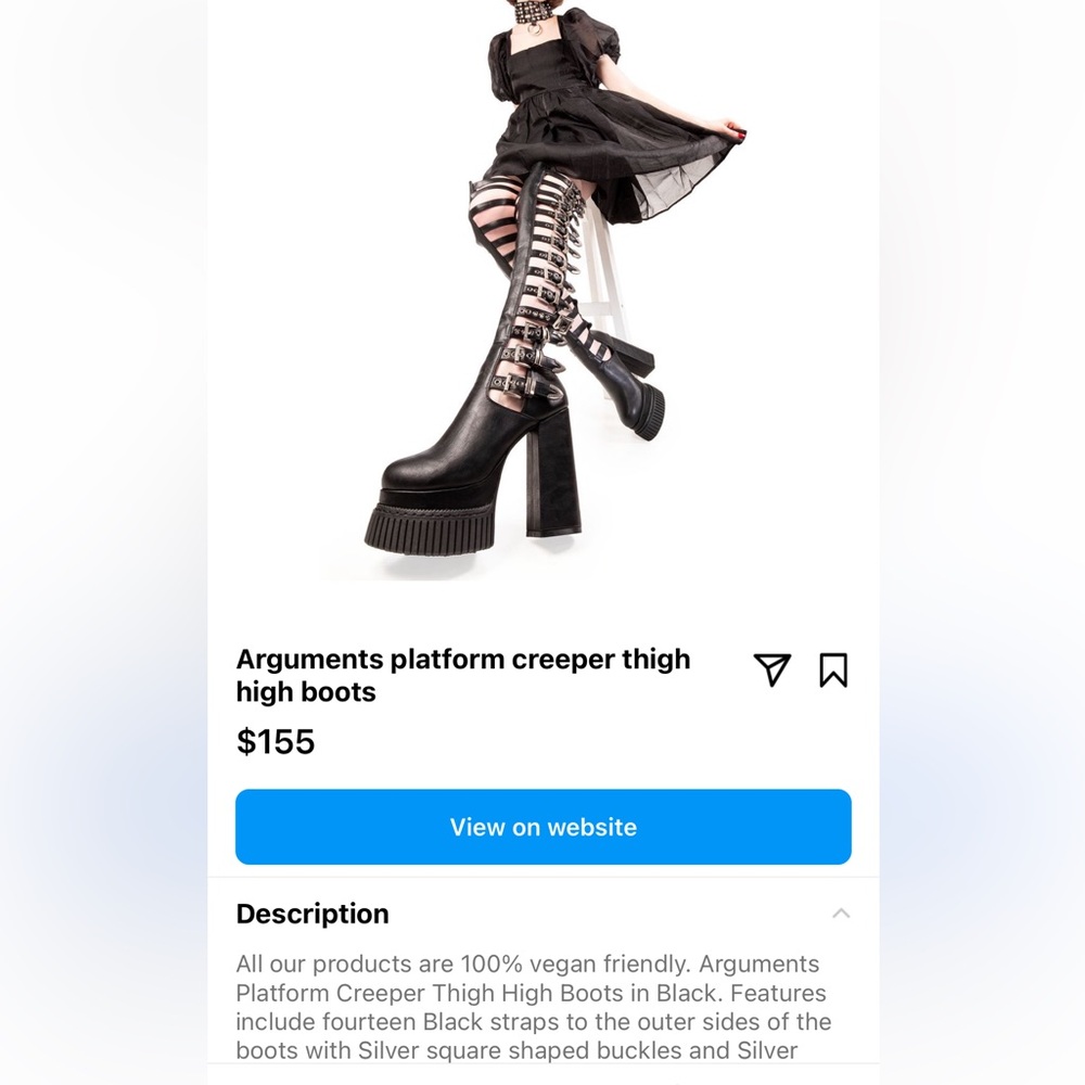 NIB LAMODA BLK arguments platform, creeper thigh high boots size 9 - Picture 3 of 9